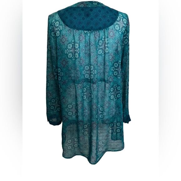 A Pea In The Pod teal floral maternity top Medium - Picture 4 of 7